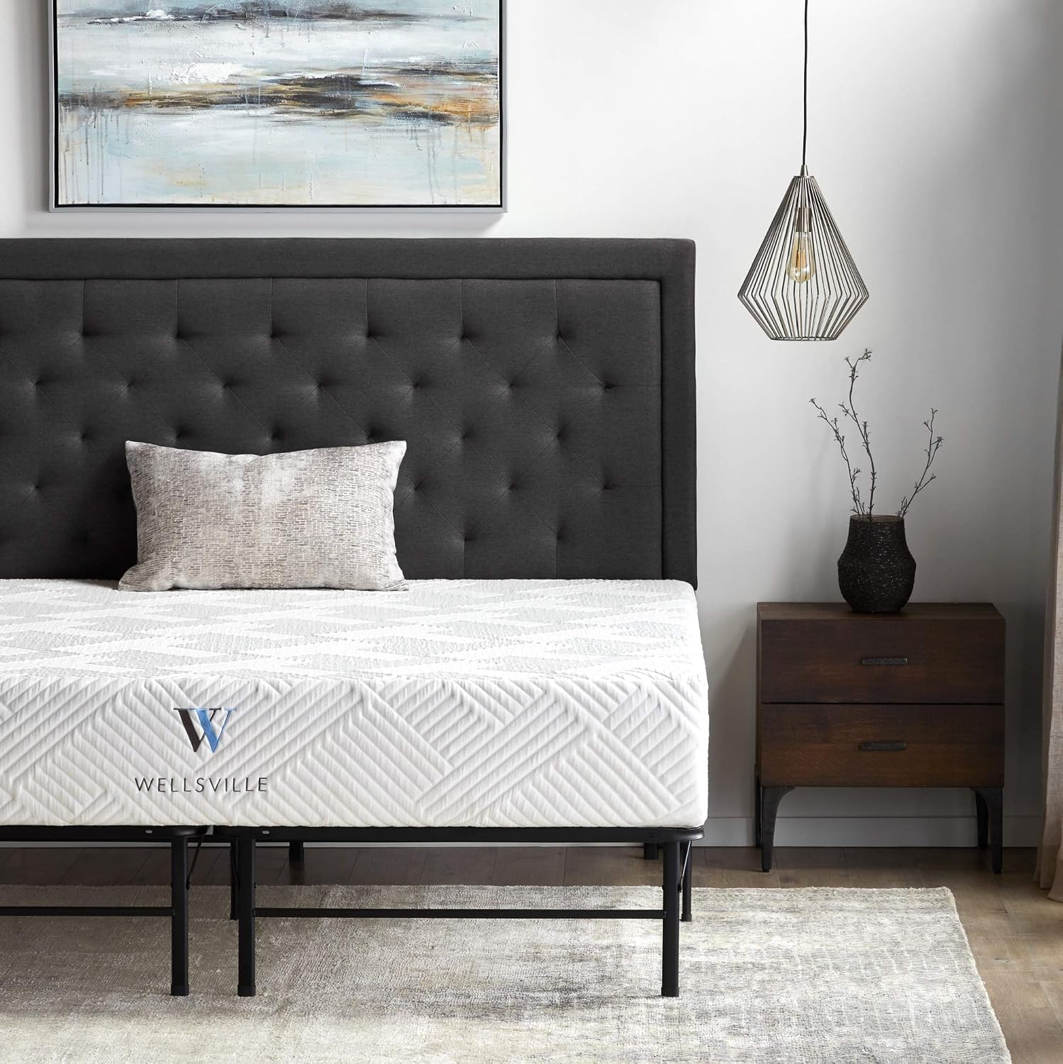 STRUCTURES Foldable Bed Base - Platform Bed Frame and Box Spring in One - Strong and Sturdy Support - Quiet Noise Free - Quick, Easy Setup - Twin