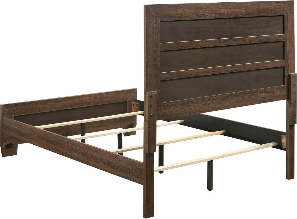 Coaster Home Furnishings Brandon Transitional 5-Piece Bedroom Set Queen Size Panel Bed Frame 56-inch Headboard Warm Brown 205321Q-S5