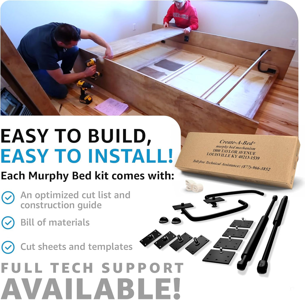 Create-A-Bed Full Size Deluxe Murphy Bed Kit, Horizontal