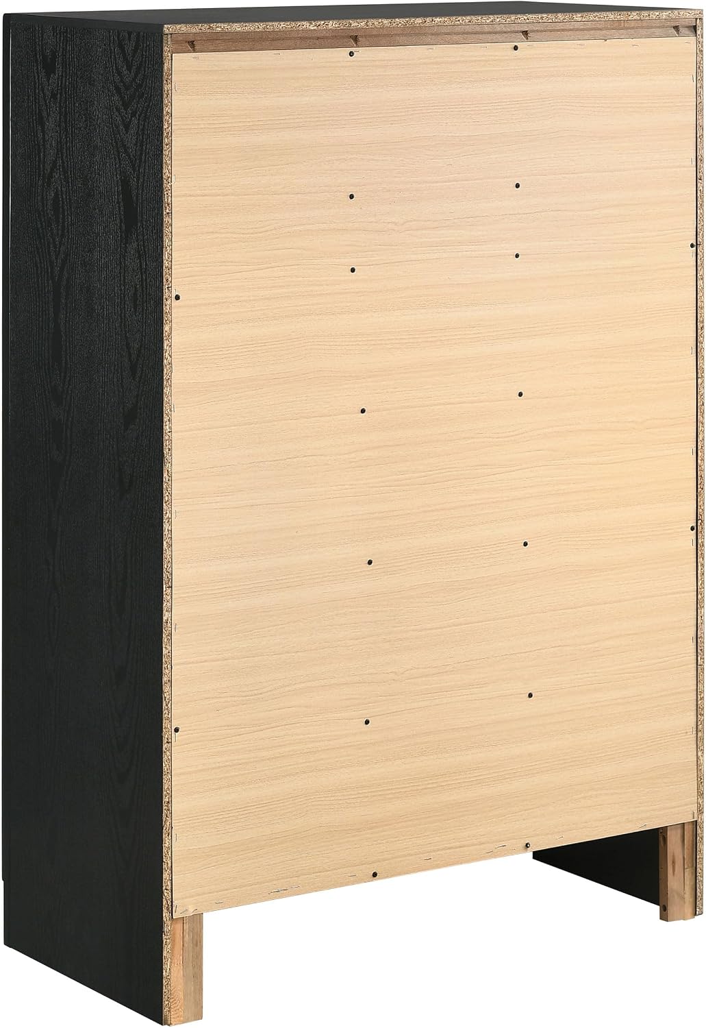 Coaster Home Furnishings Miranda Contemporary 5-Piece Bedroom Set Fabric Upholstered Queen Size Panel Bed Frame 54-inch Headboard Black 206360Q-S5