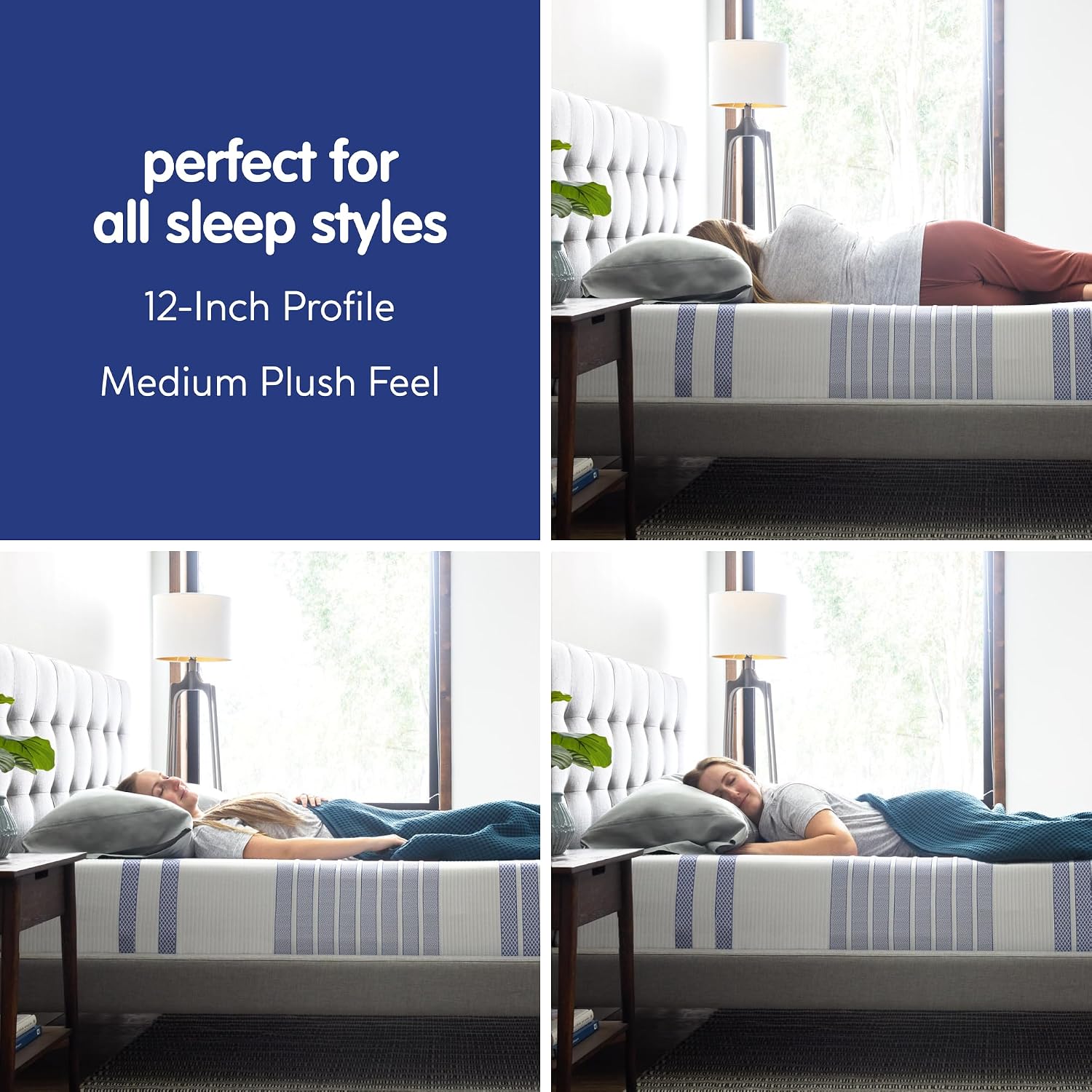 Vibe Gel Memory Foam Mattress, 12-Inch CertiPUR-US Certified Bed-in-a-Box, Full, White
