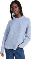 Theory Women's Boxy Mock Neck Tweed Boucle Sweater