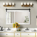 COGOOD Farmhouse Bathroom Mirror - 45 x 30 Large Rectangle Barn Door Mirror for Vanity, Bedroom, Living Room Wall Decor (White)