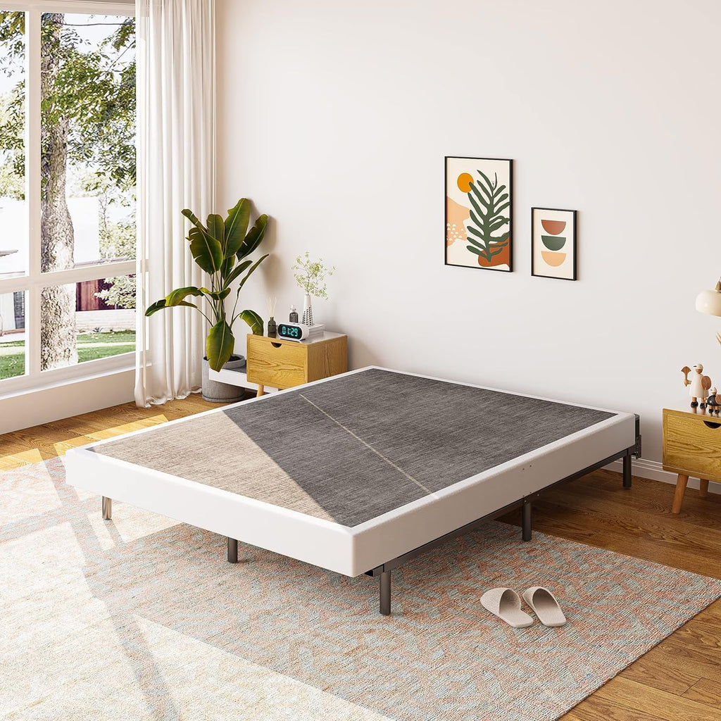 King Box Spring 5 Inch Low Profile Heavy Duty Metal | Easy Clean Fabric, Non-Slip, Noise Free, Easy Assembly, U.S. Standard