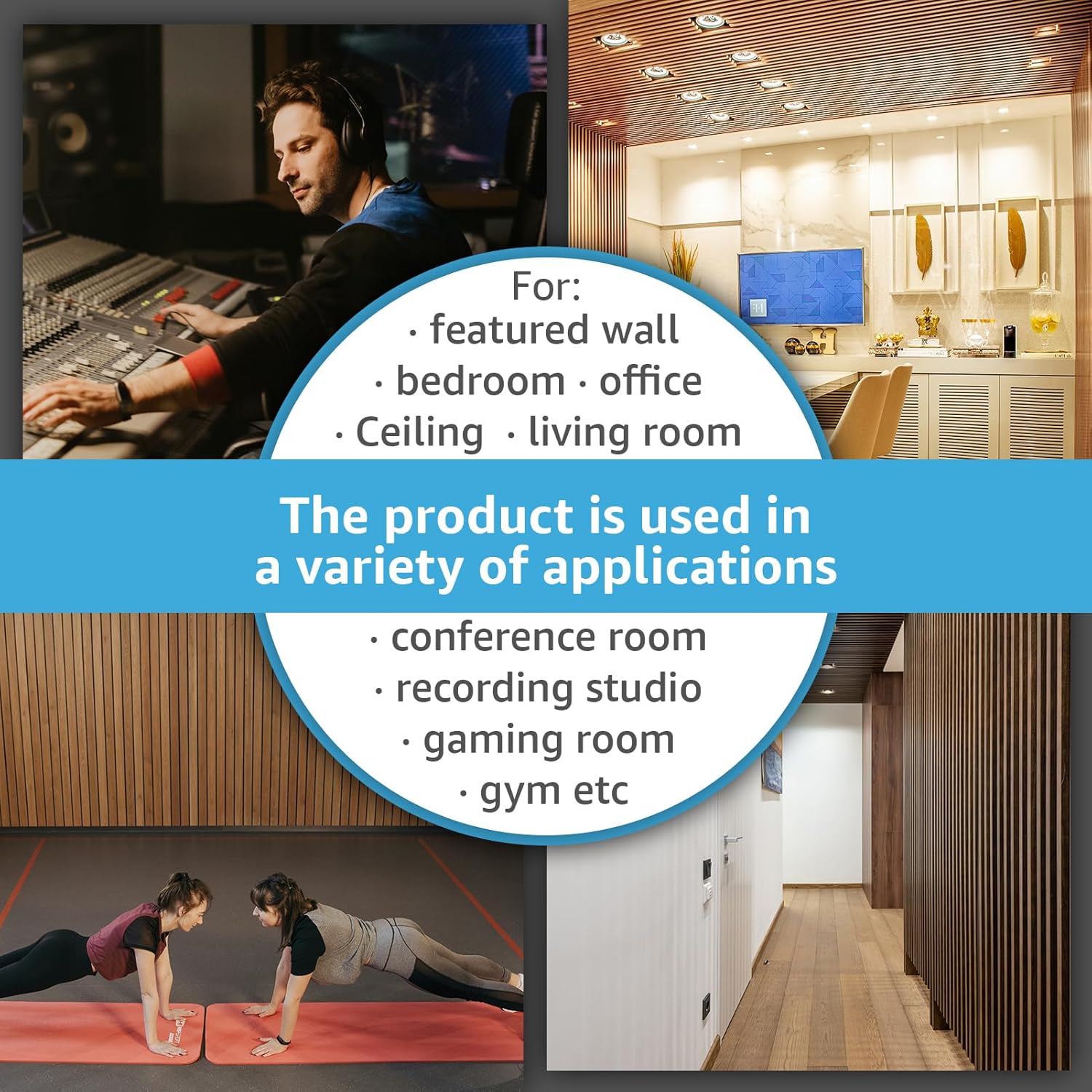 Art3d 2-Pack 94.5' x 24' Acoustic Wood Panels for Wall, 31 sq.ft Soundproof Wood Slat Panels, 3D Fluted Sound Absorbing Paneling for Interior Wall Decor, Living Room, Bedroom - Brown Oak