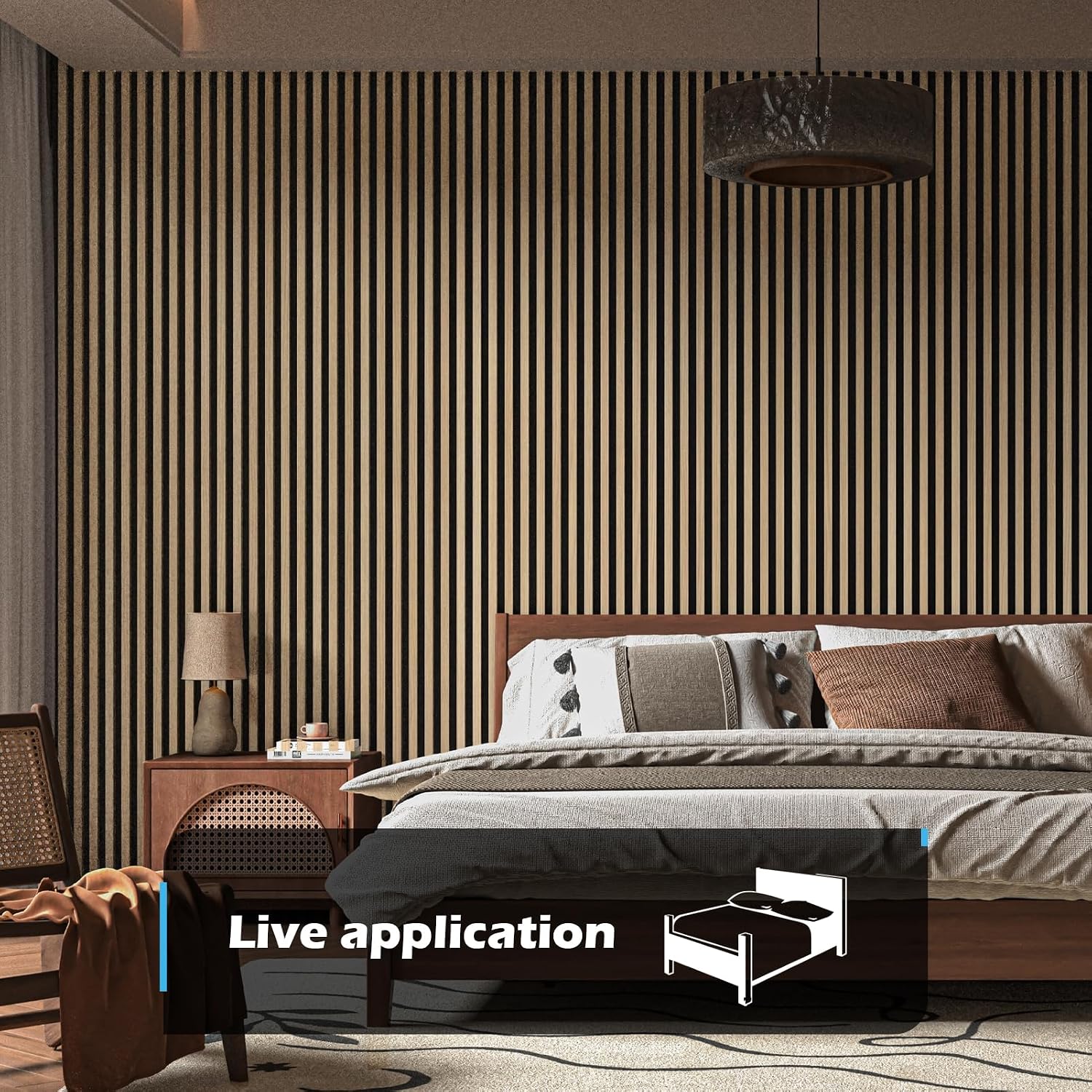 Art3d 2-Pack 94.5' x 24' Acoustic Wood Panels for Wall, 31 sq.ft Soundproof Wood Slat Panels, 3D Fluted Sound Absorbing Paneling for Interior Wall Decor, Living Room, Bedroom - Peach
