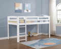 Tribeca Wood Low Loft Bed Frame / 14 Slat Supports/No Box Spring Necessary/Easy Assembly/Twin - White