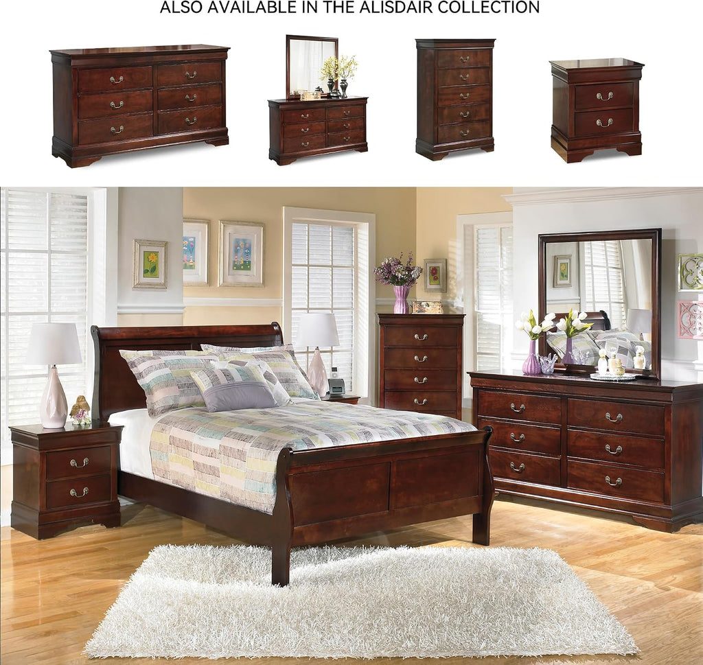 Signature Design by Ashley Alisdair Traditional Full Sleigh Bed, Foundation or Box Spring Needed, Dark Brown