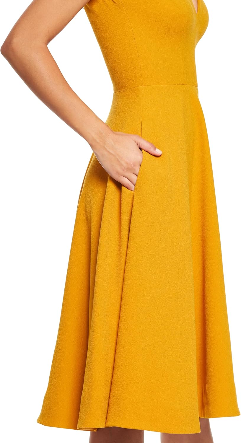 Dress the Population Women's Catalina Solid Sleeveless Fit & Flare Midi Dress