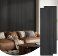 Art3d 2-Pack 94.5' x 24' Acoustic Wood Panels for Wall, 31 sq.ft Soundproof Wood Slat Panels, 3D Fluted Sound Absorbing Paneling for Interior Wall Decor, Living Room, Bedroom - Blackwood
