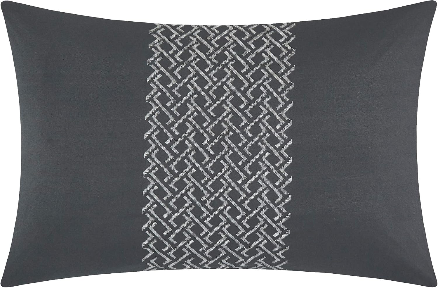 Stratford Park Chev Pintuck 7-Piece Reversible Comforter Bedding Set Grey, King, 100% Polyester