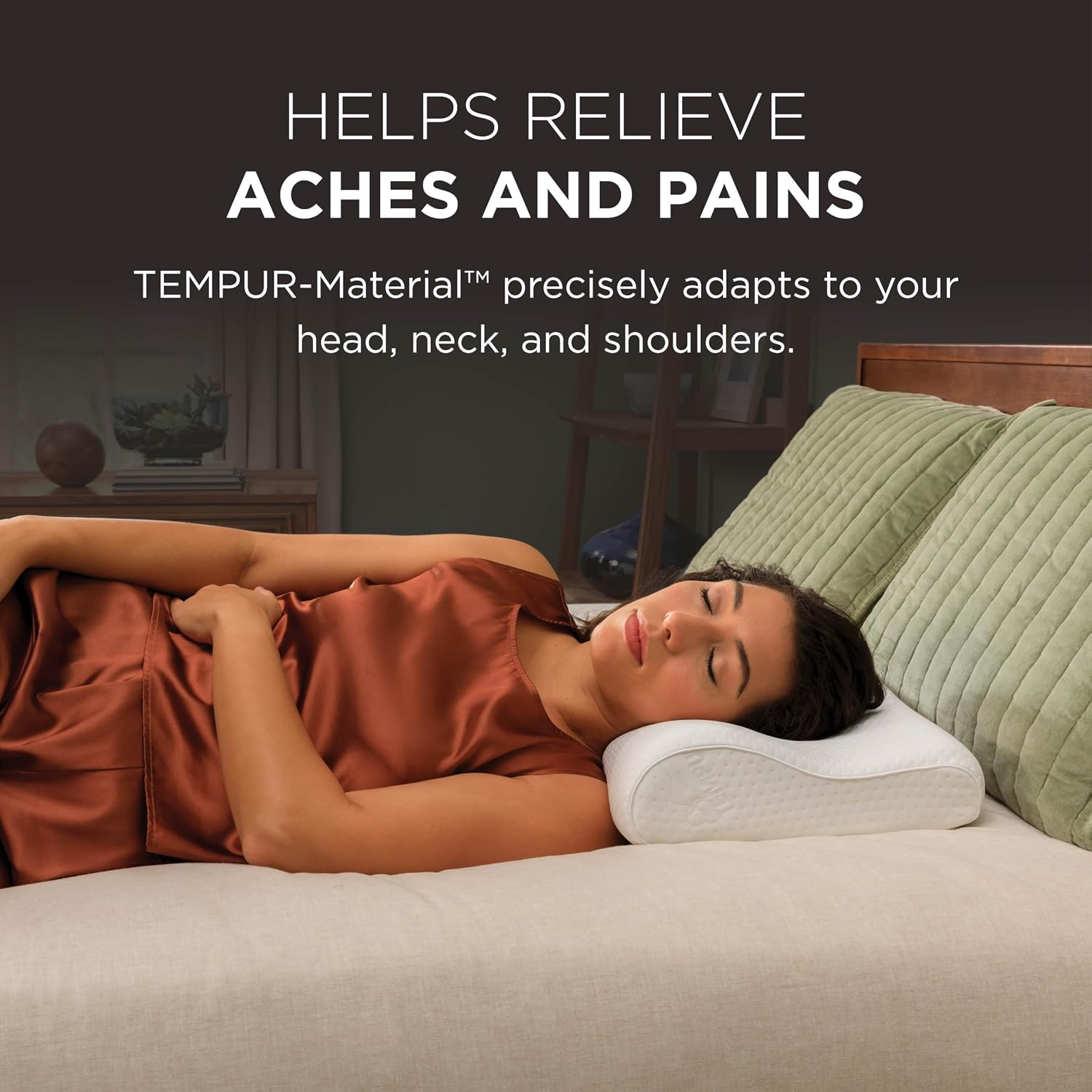 TEMPUR-Pedic, Standard TEMPUR-Neck Pillow, Medium Profile-2-Pack, White 2 Count
