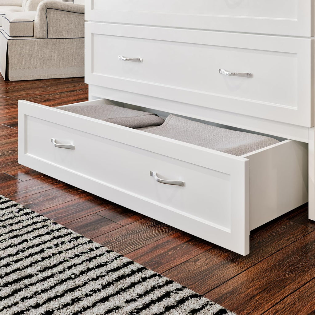 AFI, Northfield Murphy Bed Chest Twin XL with 6' Mattress, Storage Drawer & Built-in USB Charger, White