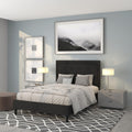 Flash Furniture Roxbury Full Size Tufted Upholstered Platform Bed in Black Fabric
