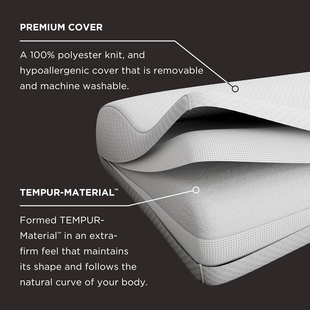 TEMPUR-Pedic, Standard TEMPUR-Neck Pillow, Medium Profile-2-Pack, White 2 Count