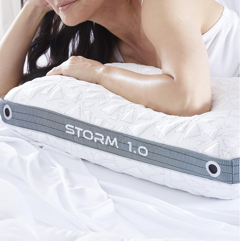Bedgear Storm Performance Pillow – 1.0 - Cooling Bed Pillow for Hot Sleepers - Medium Firmness Pillow for All Sleep Positions, Washable & Removable Cover - 20' W x 26' L x 5.25' H