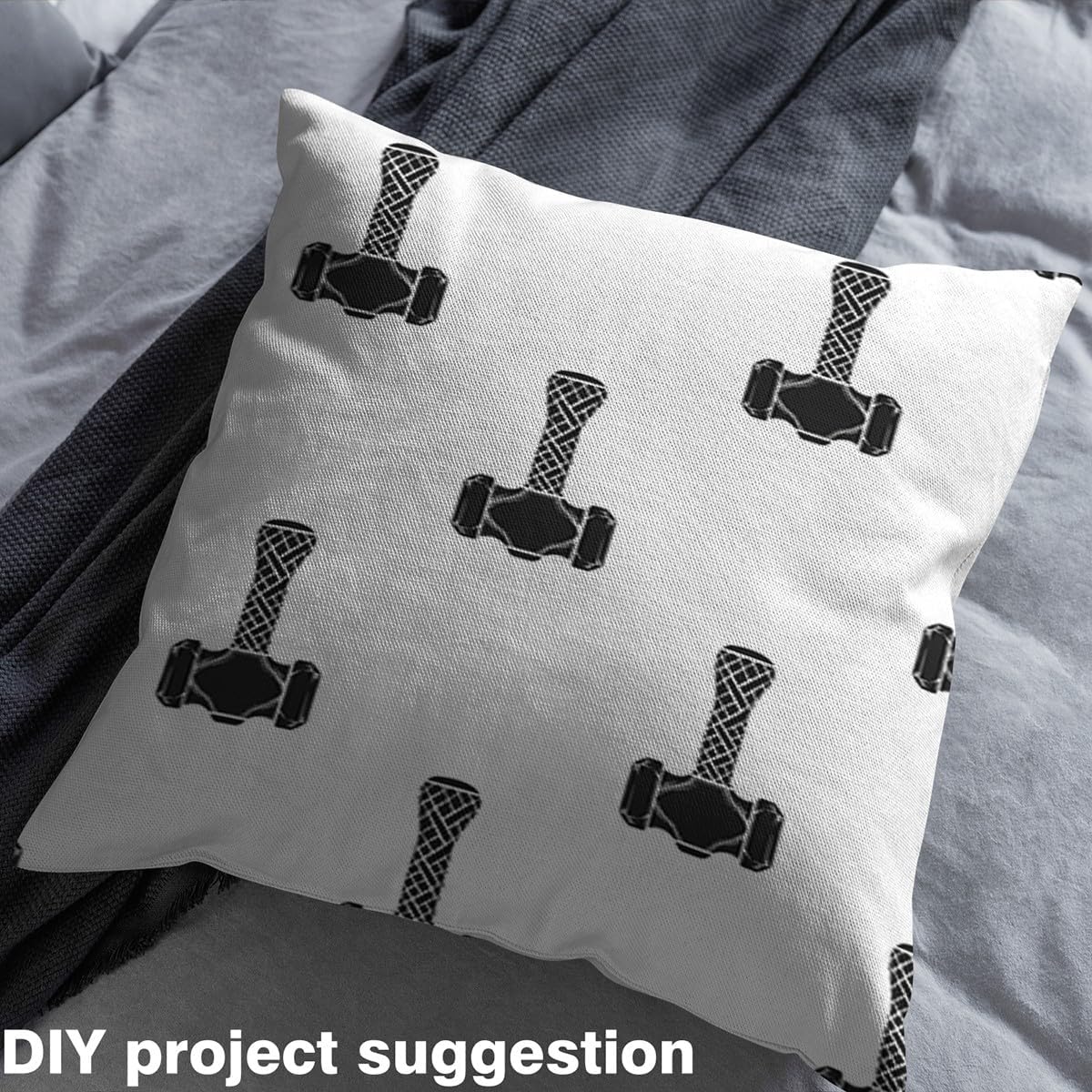 Erosebridal Flannel Fabric by The Yard Tool Abstract Hammer Soft Not Stretchy Fabric for Kids DIY Quilting Sewing Black White Geometric Simple Modern Craft Patchwork Upholstery Decor 10 Yards