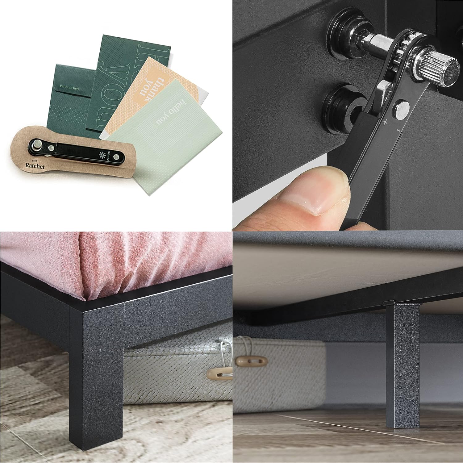 ZINUS Arnav Metal Platform Bed Frame, Wood Slat Support, No Box Spring Needed, Easy Assembly, Black, Full
