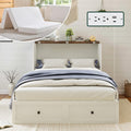 LUXOAK Full Murphy Bed with 6' Tri-Fold Memory Foam Mattress, Storage Drawer & Charging Station, Space-Saving Design for Home Office or Guest Room, White