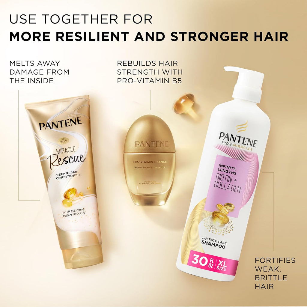 Pantene Miracle Rescue Deep Conditioner with Melting Pro-V Pearls - For Dry,Damaged,or Color-Treated Hair - Intense Moisture & Repair - 8.0 Oz,(Pack of 12)
