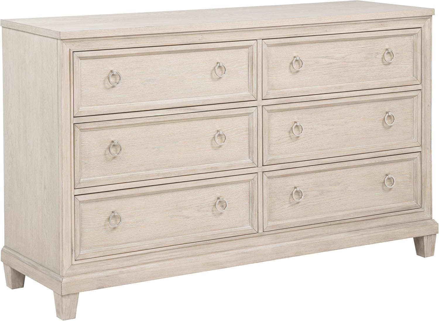 Coaster Home Furnishings - Pembroke - Wood - 5-Piece Bedroom Set with Molding Details, Nailhead Trim, Tapered Legs and Cable Access - Bedroom - Eastern King Size - Washed Oak - 215921KE-S5