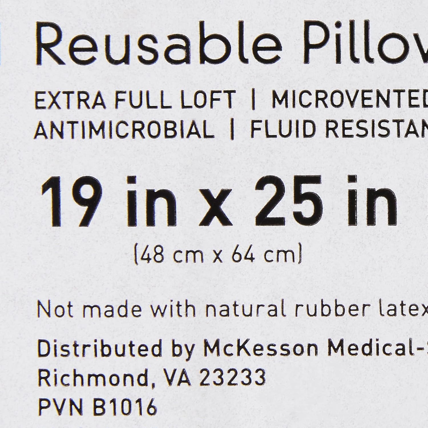 McKesson Medical Pillow [12 Count] Reusable Hospital Bed Pillows, Vinyl Cover, Fluid Moisture and Stain-Resistant, White, 19 in x 25 in