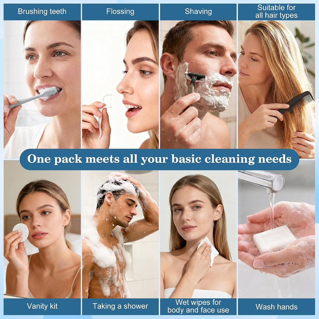 Hygiene Kit, Individually Packaged Convenience Kits In Bulk, Personal Hygiene Kit Suitable for Hotels, Camping, Home Use, And Travel (100-PACK)