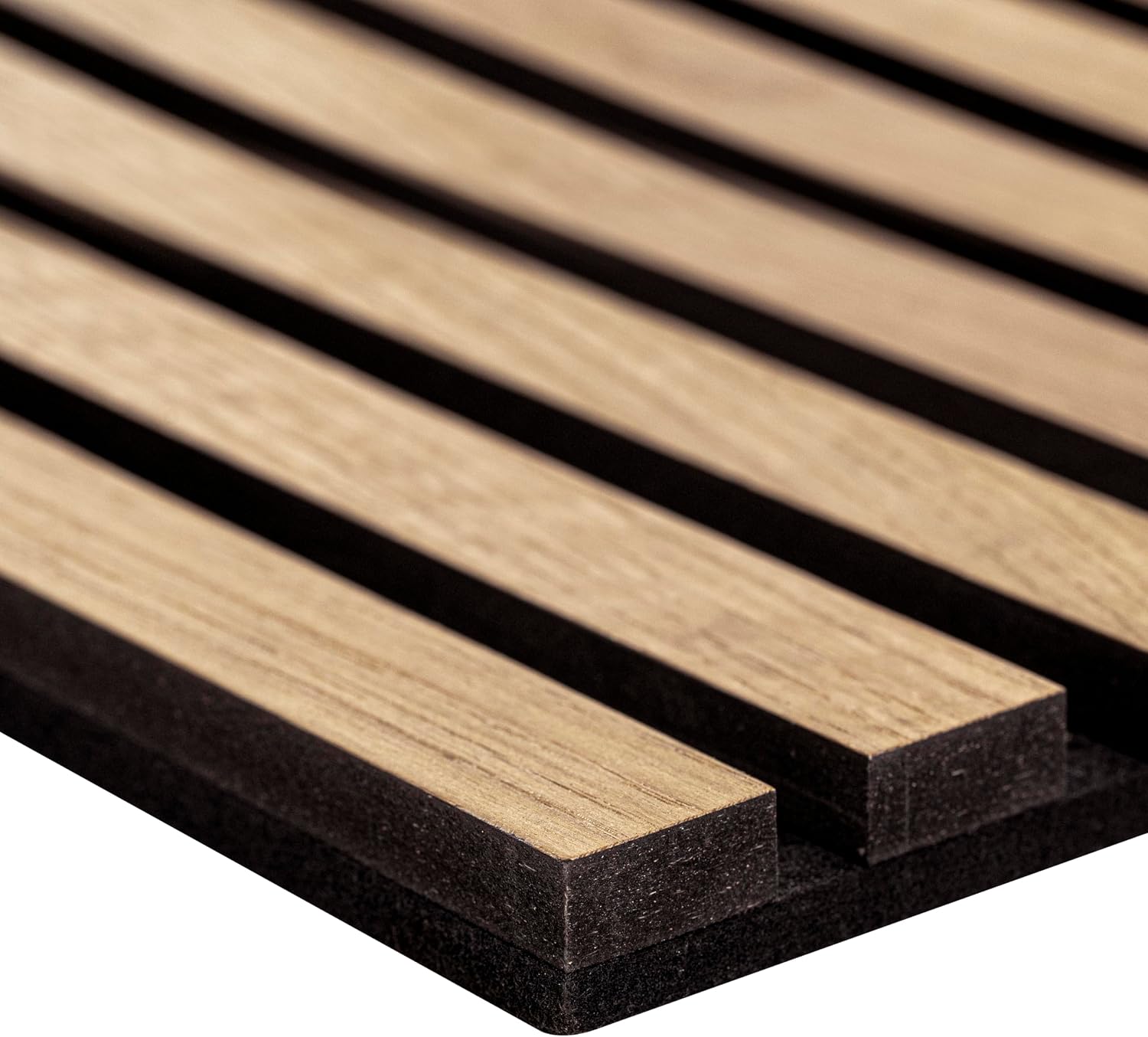 MSI 4-Pack Acoustic Wood Slat Wall Panels for Interior Decor, 3D Fluted Sound Absorbing Wood Paneling for Accent Wall Ceiling Kitchen Living Room Bedroom, Eco-Friendly MDF - 9.5 in. x 94.5 in. Natural