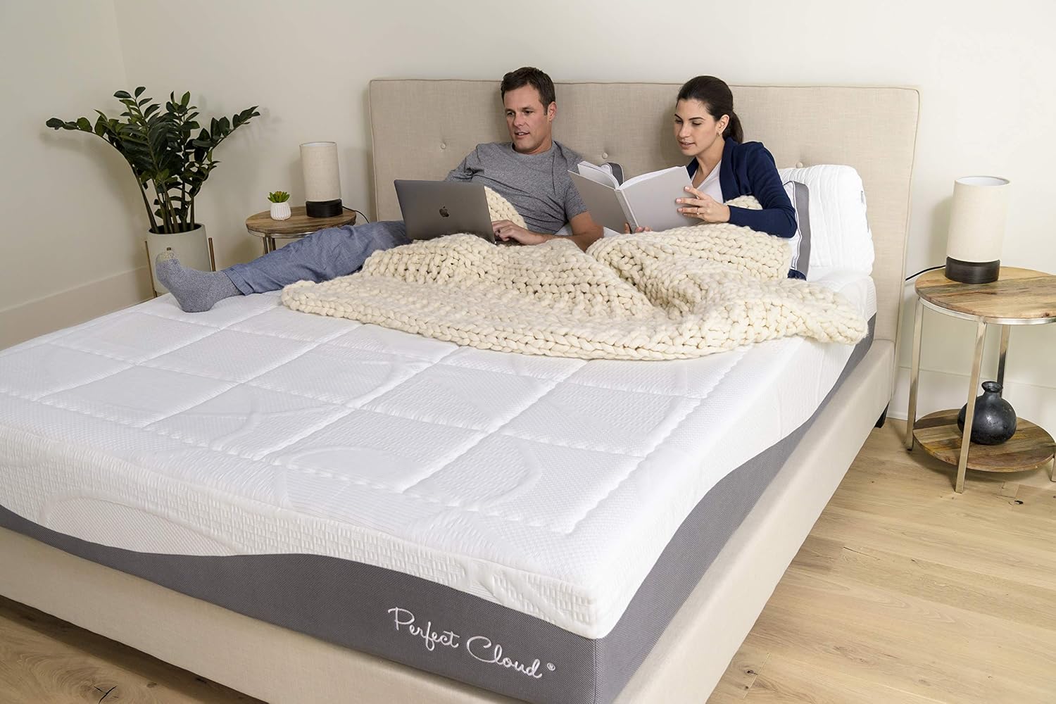 Perfect Cloud Elegance Queen Mattress, 12 Inch Gel Memory Foam Mattress in a Box, Cooling Pressure Relief Bed with Motion Isolation & Charcoal Support Foam, Made in USA