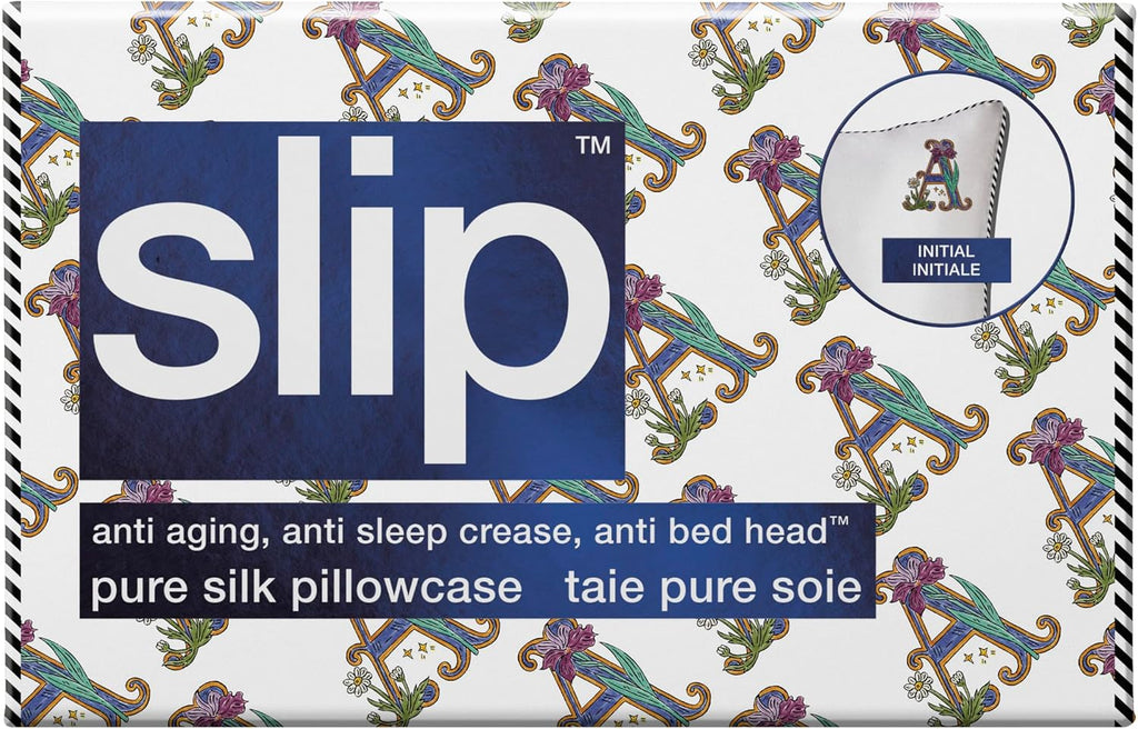 slip The Original Queen Pure Silk Pillow Case - 100% Pure 22 Momme Mulberry Silk - Queen Standard Size - Anti-Aging, Anti-BedHead, Anti-Sleep Crease, Initial Collection: Letter A (20' x 30')