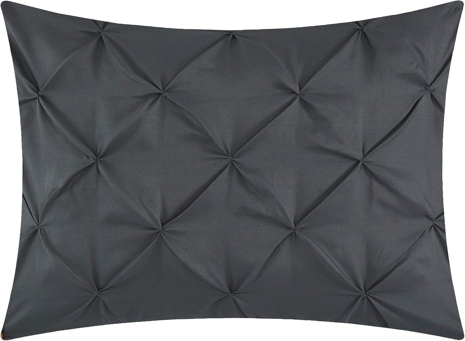 Stratford Park Chev Pintuck 7-Piece Reversible Comforter Bedding Set Grey, King, 100% Polyester