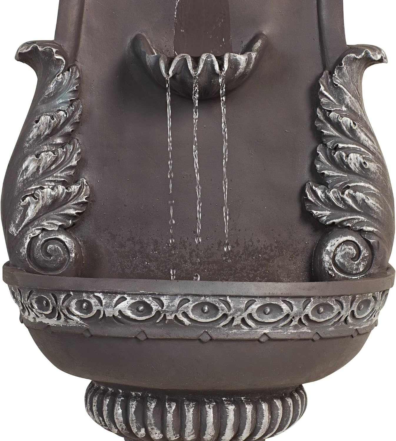 San Pablo Ornate 33' High Large Italian Indoor Outdoor Decor Gray Resin Wall Fountain Tiered Waterfall Basin Water Feature for Outside Garden Patio Yard Backyard Porch Deck - John Timberland