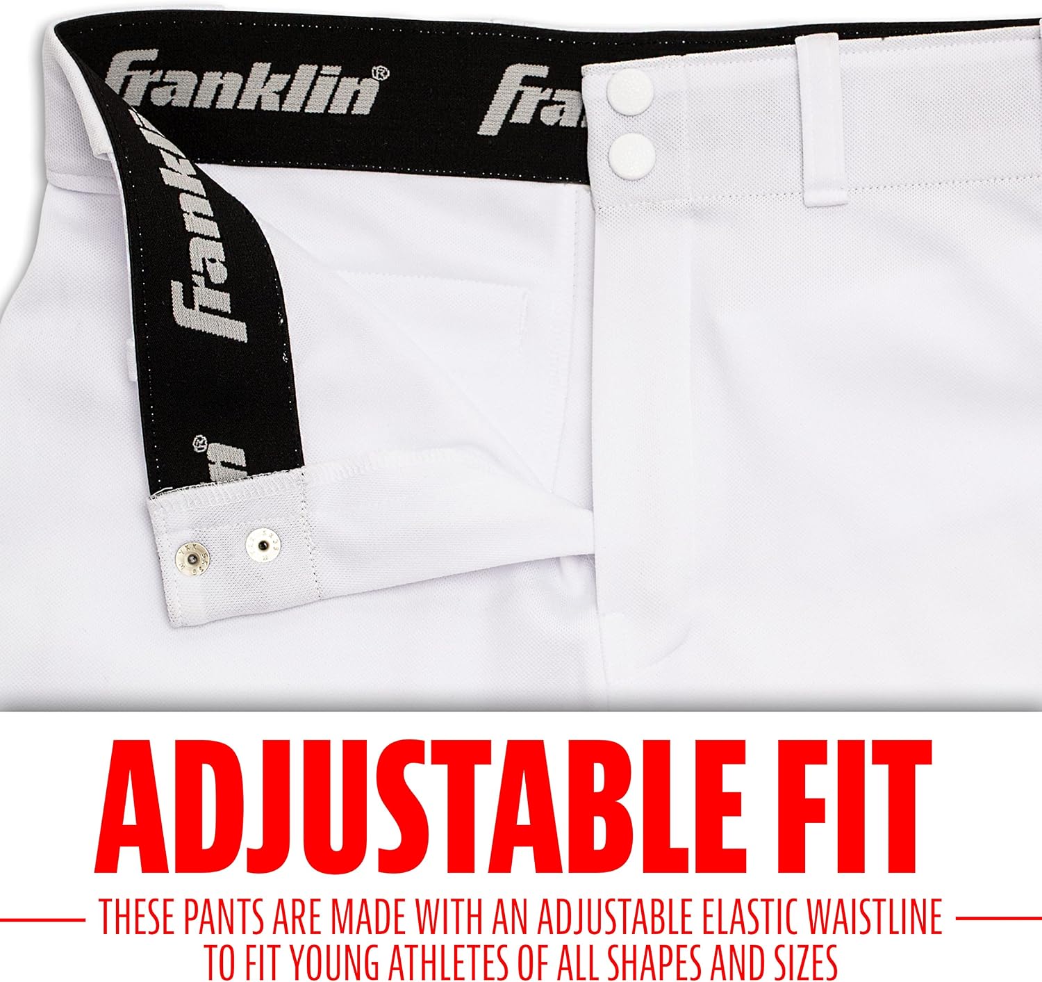 Franklin Sports Youth Baseball + Softball Pants - Knee High Pants for Boys + Girls Knicker Style with Belt Loop