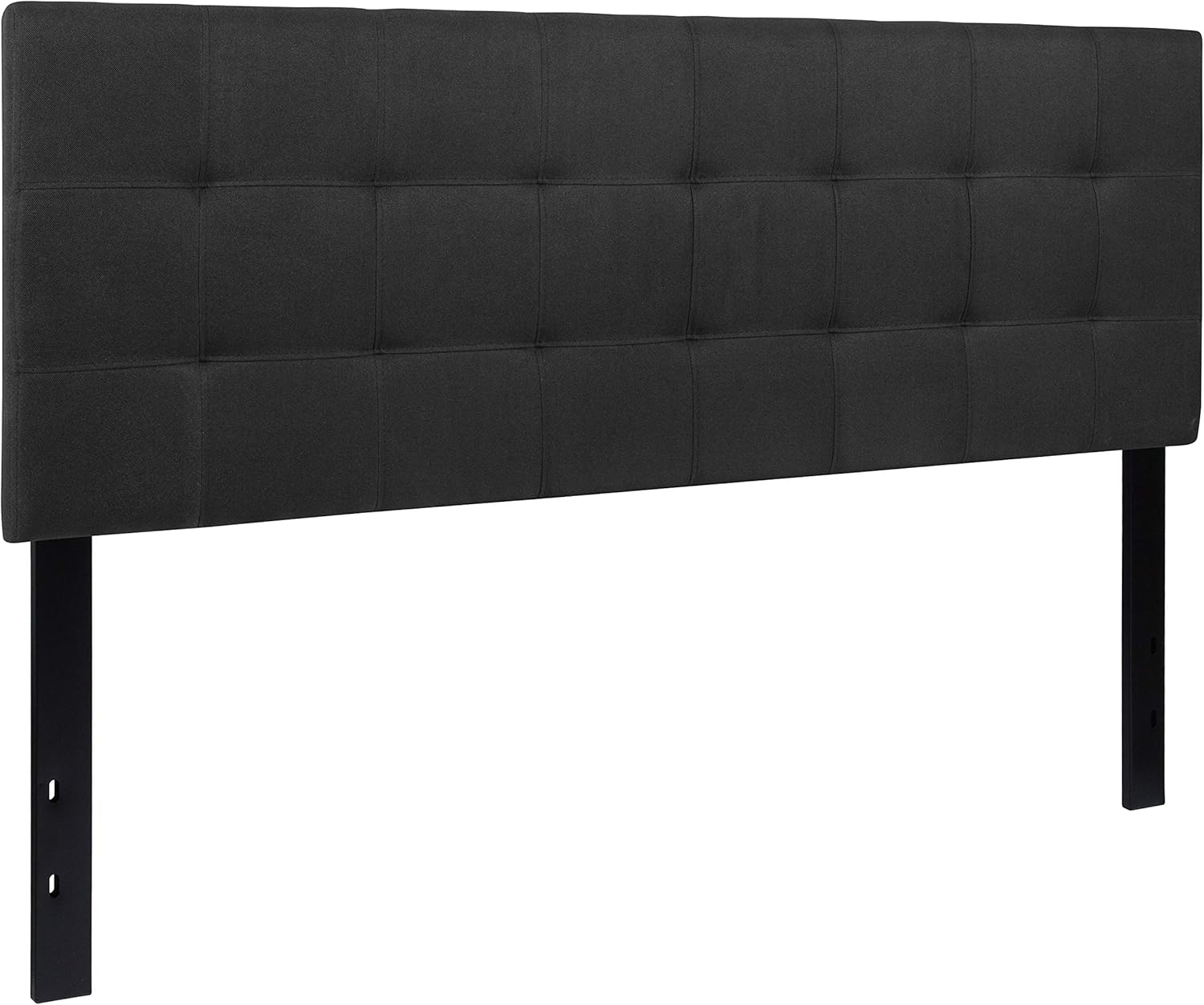 Flash Furniture Bedford Tufted Upholstered Headboard for Queen Size Bed, Contemporary Fabric Tufted Headboard with Adjustable Height, Black