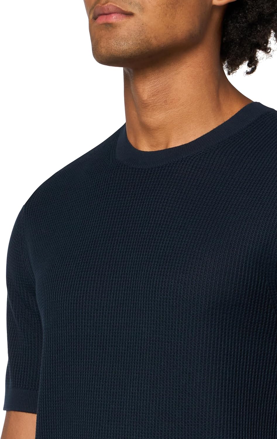 Theory Men's Mesh Short Sleeve Crew Neck in Tactile Cotton