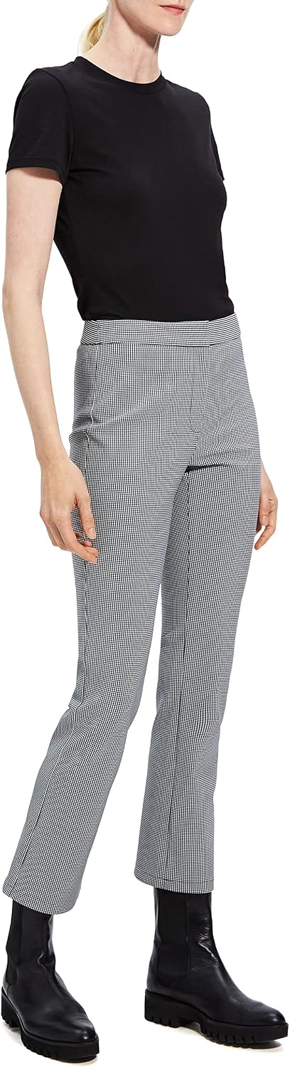 Theory Women's Houndstooth Slim Kick Pant