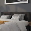 Flash Furniture Lennox Adjustable Height Button Tufted and Box Stitch Upholstered King Size Headboard in Black Vinyl