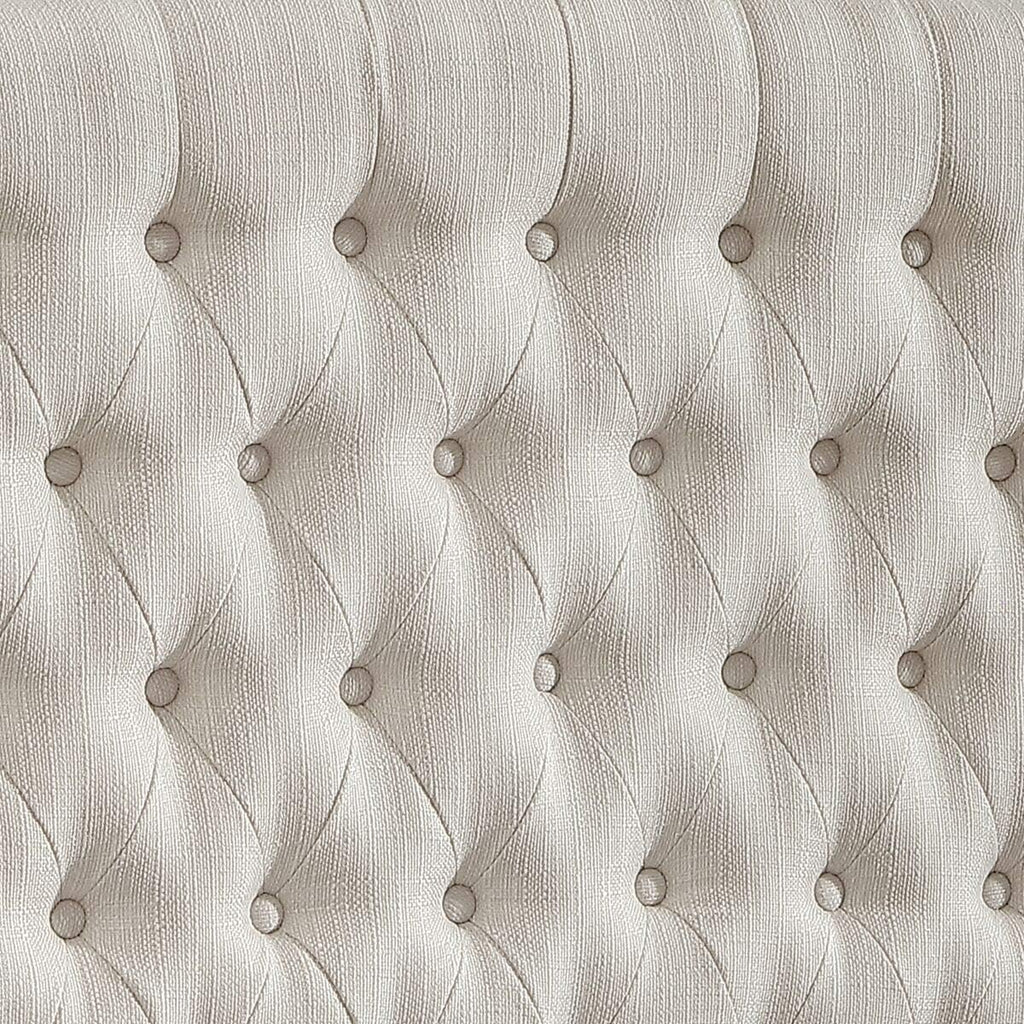 24KF Upholstered Tufted Button Linen Fabric Headboard,Comfortable Fashional Headboard King/CA King Size,Ivory