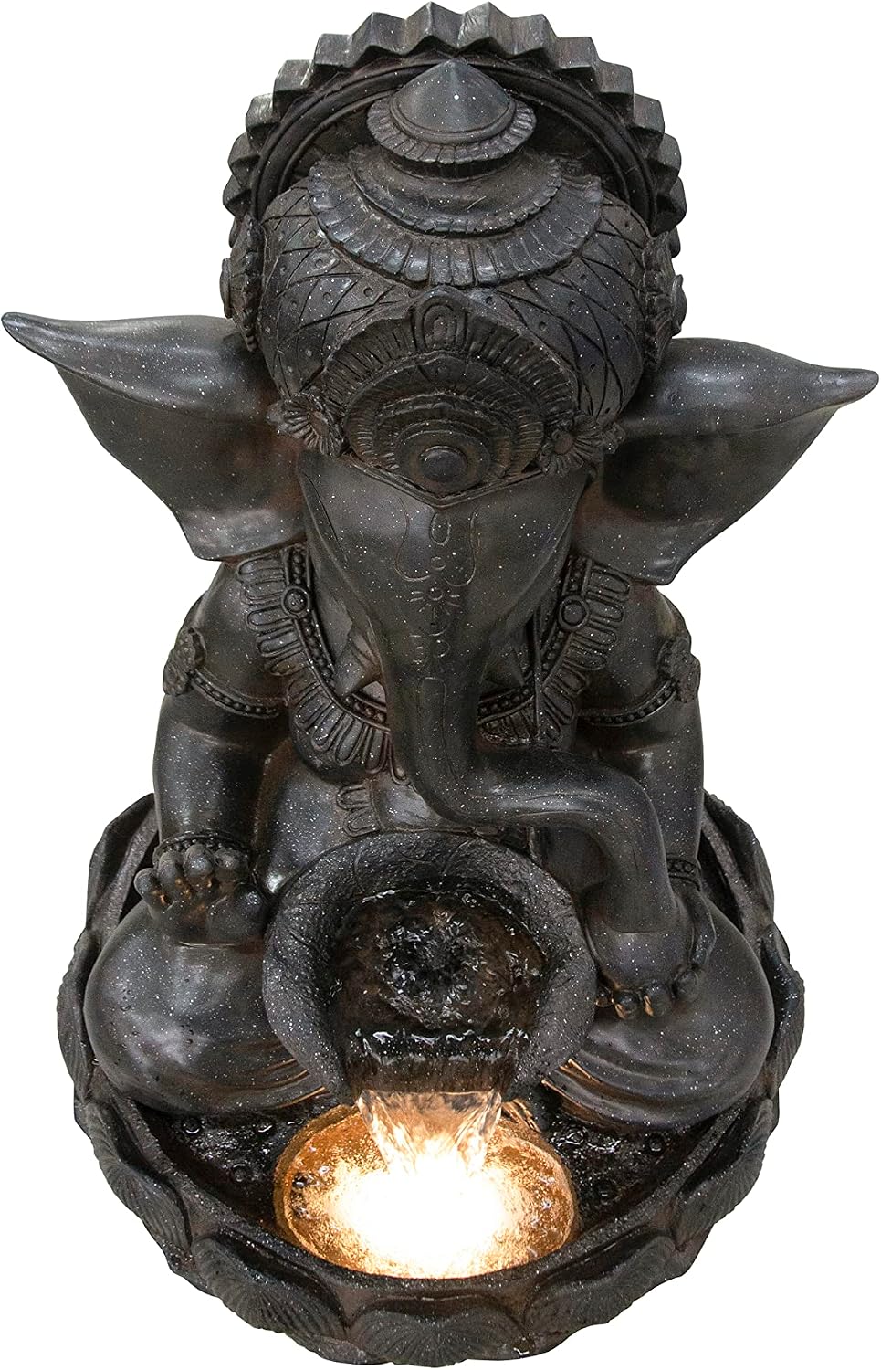 Hi-Line Gift-35 H Ganesha Fountain Outdoor Garden Sculpture W/LEDs Adjustable Water