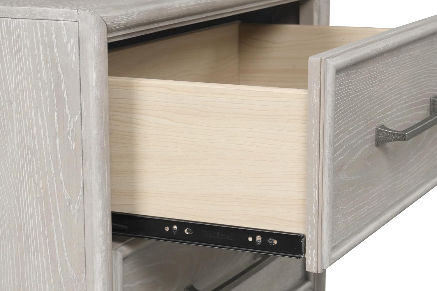 Roundhill Furniture Seluna 5-Piece Bedroom Set with Touch LED Lighting, Gray Oak Finish, Queen