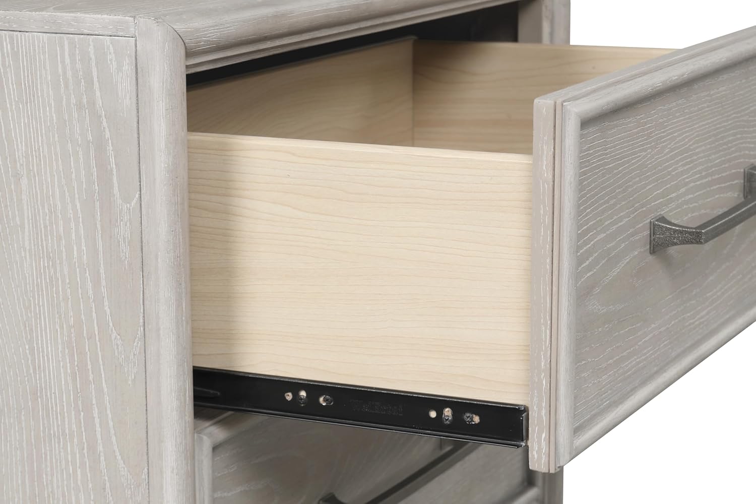 Roundhill Furniture Seluna 5-Piece Bedroom Set with Touch LED Lighting, Gray Oak Finish, King