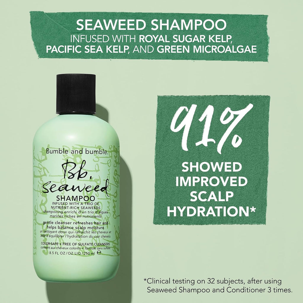Bumble and bumble. Seaweed Hydrating Shampoo | Gently Cleanses Without Stripping |Improves Scalp Hydration| Sulfate Cleanser Free | For Fine to Medium Curly Wavy Straight Hair