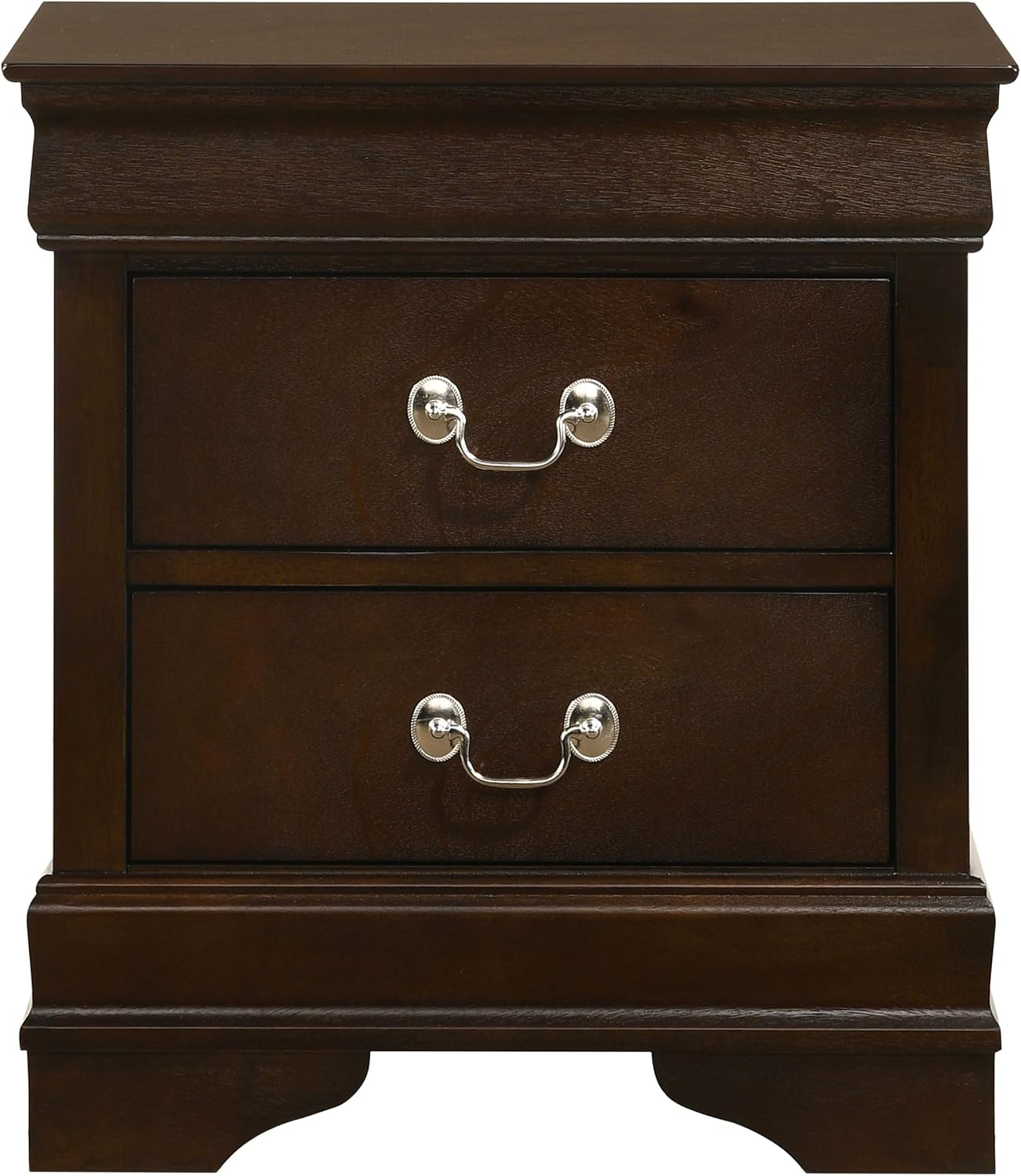 Coaster Home Furnishings Louis Philippe 4-piece Bedroom Set Twin Size Traditional Wooden Sleigh Bed Frame 47-Inch Panel Headboard Nightstand Dresser and Mirror Cappuccino Brown 202411T-S4