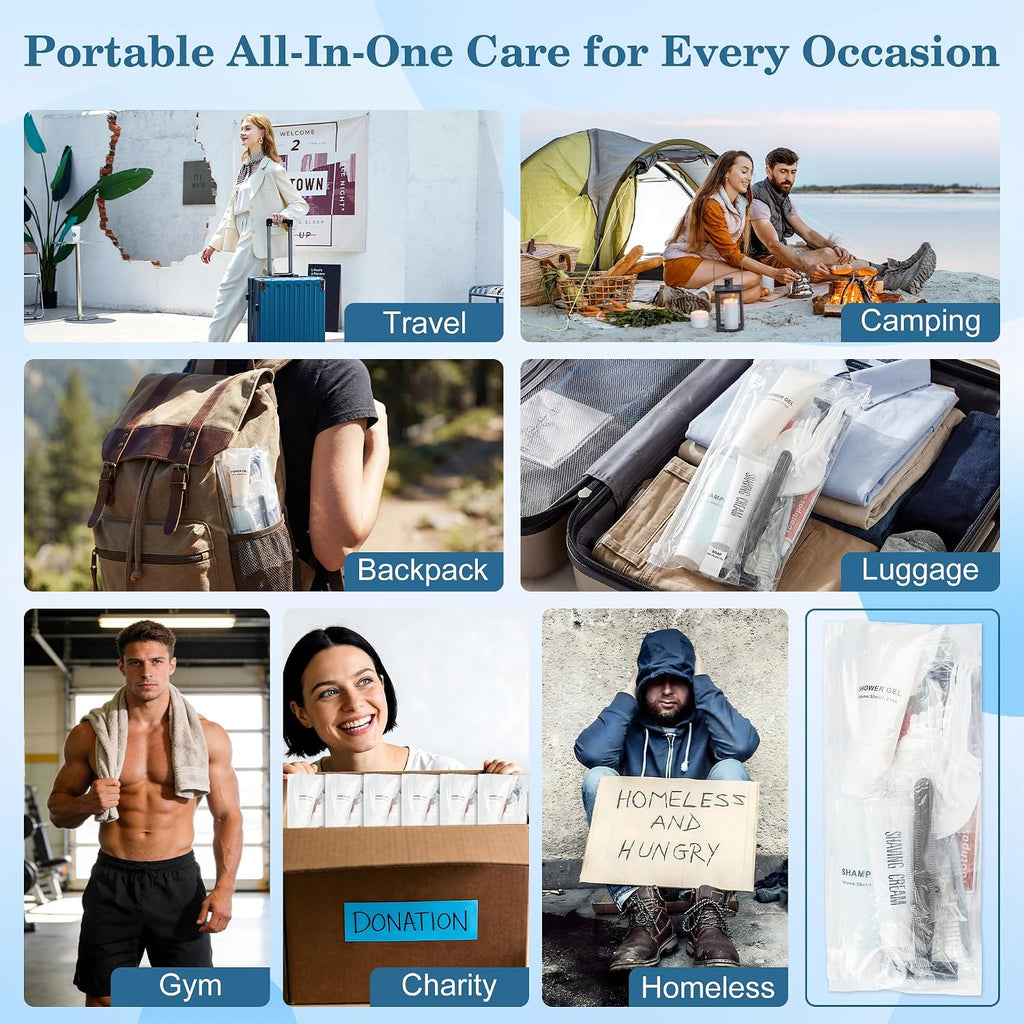 Hygiene Kit, Individually Packaged Convenience Kits In Bulk, Personal Hygiene Kit Suitable for Hotels, Camping, Home Use, And Travel (100-PACK)