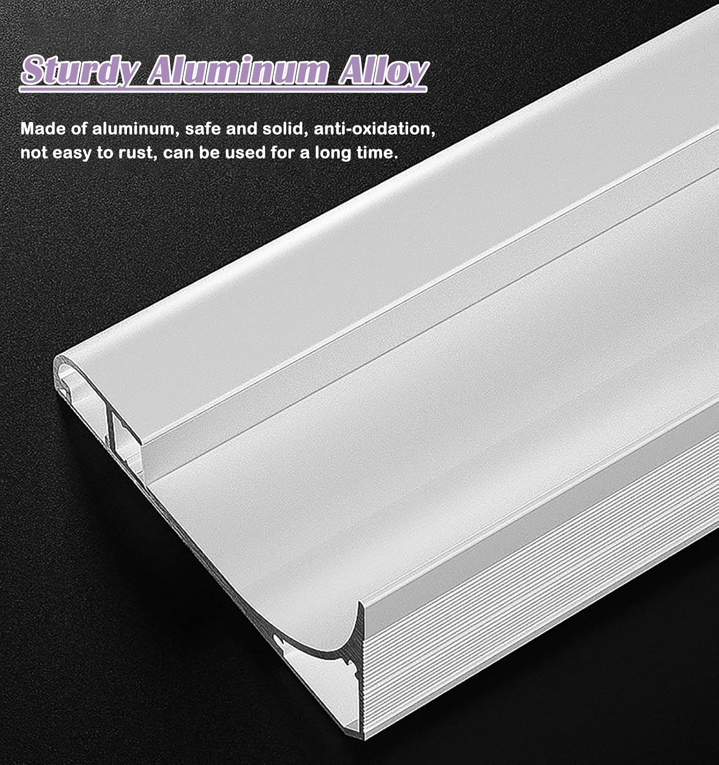 LED Crown Molding Trim for Indirect Lighting, 8x6cm LED Channel Track, Aluminum Coving Profile for Home Decor, Wall Corner & Floor Lighting (1m/3.3ft)