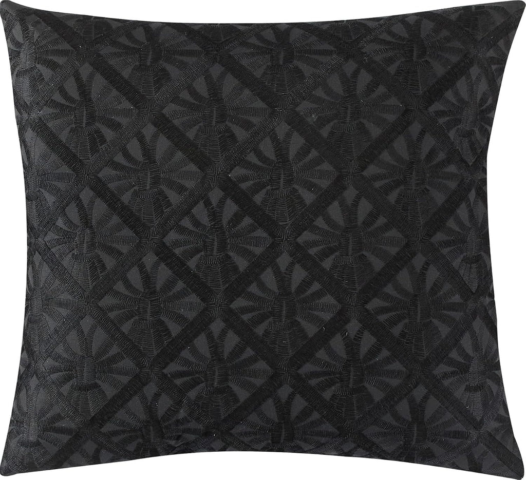 Startford Park Striped California King Comforter Set, 7 Piece,Black & Red, Jacquard & Clip Geometric All Season Premium Bedding Set
