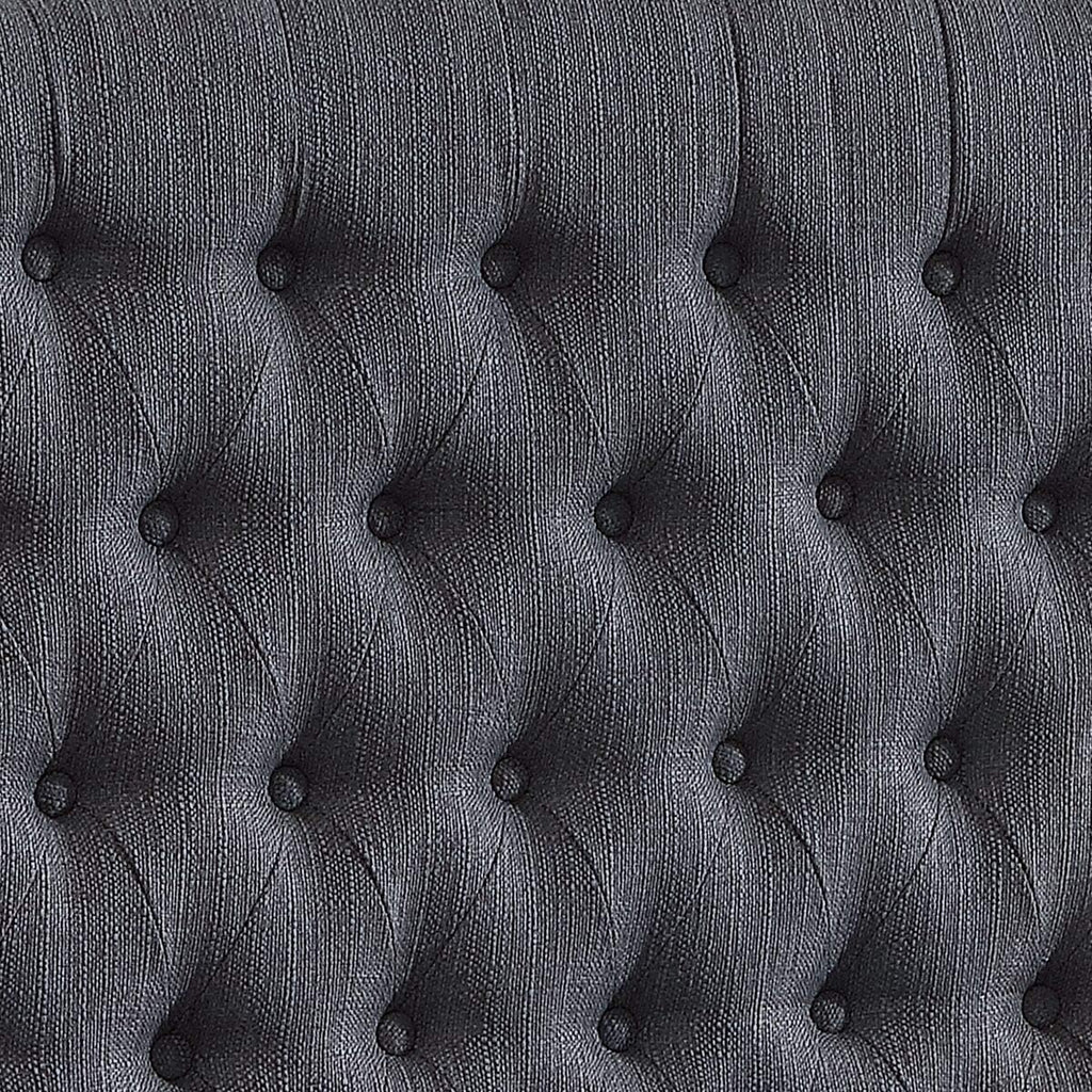 24KF Upholstered Tufted Button Linen Fabric Headboard,Comfortable Fashional Headboard Queen/Full Size,Dark Gray