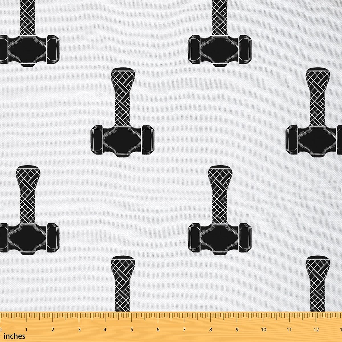Erosebridal Flannel Fabric by The Yard Tool Abstract Hammer Soft Not Stretchy Fabric for Kids DIY Quilting Sewing Black White Geometric Simple Modern Craft Patchwork Upholstery Decor 10 Yards