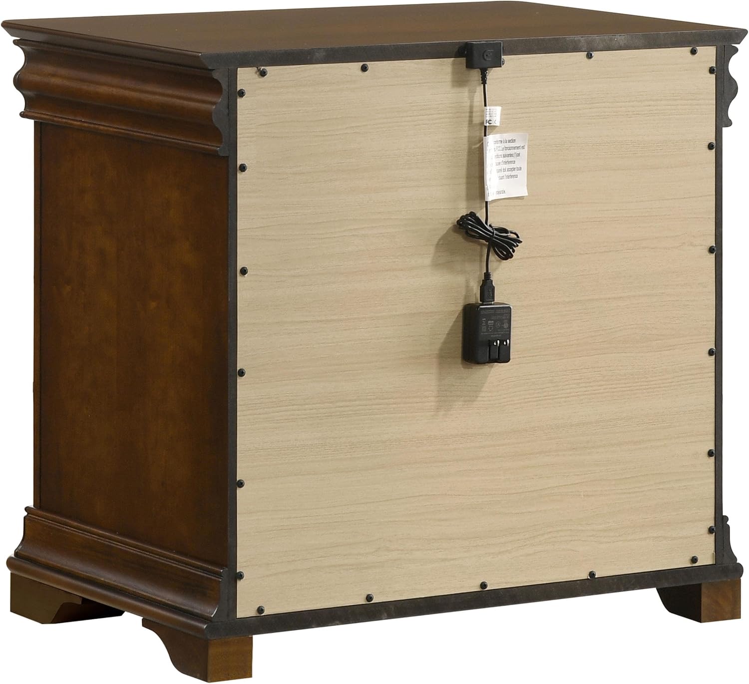 Coaster Home Furnishings - Garland - 4-Piece Bedroom Set with Wood Grain Detail, Cutaway Corners, Padded Headboard and Dual USB Ports - Bedroom - Queen Size - Brown Cherry - 205301Q-S4