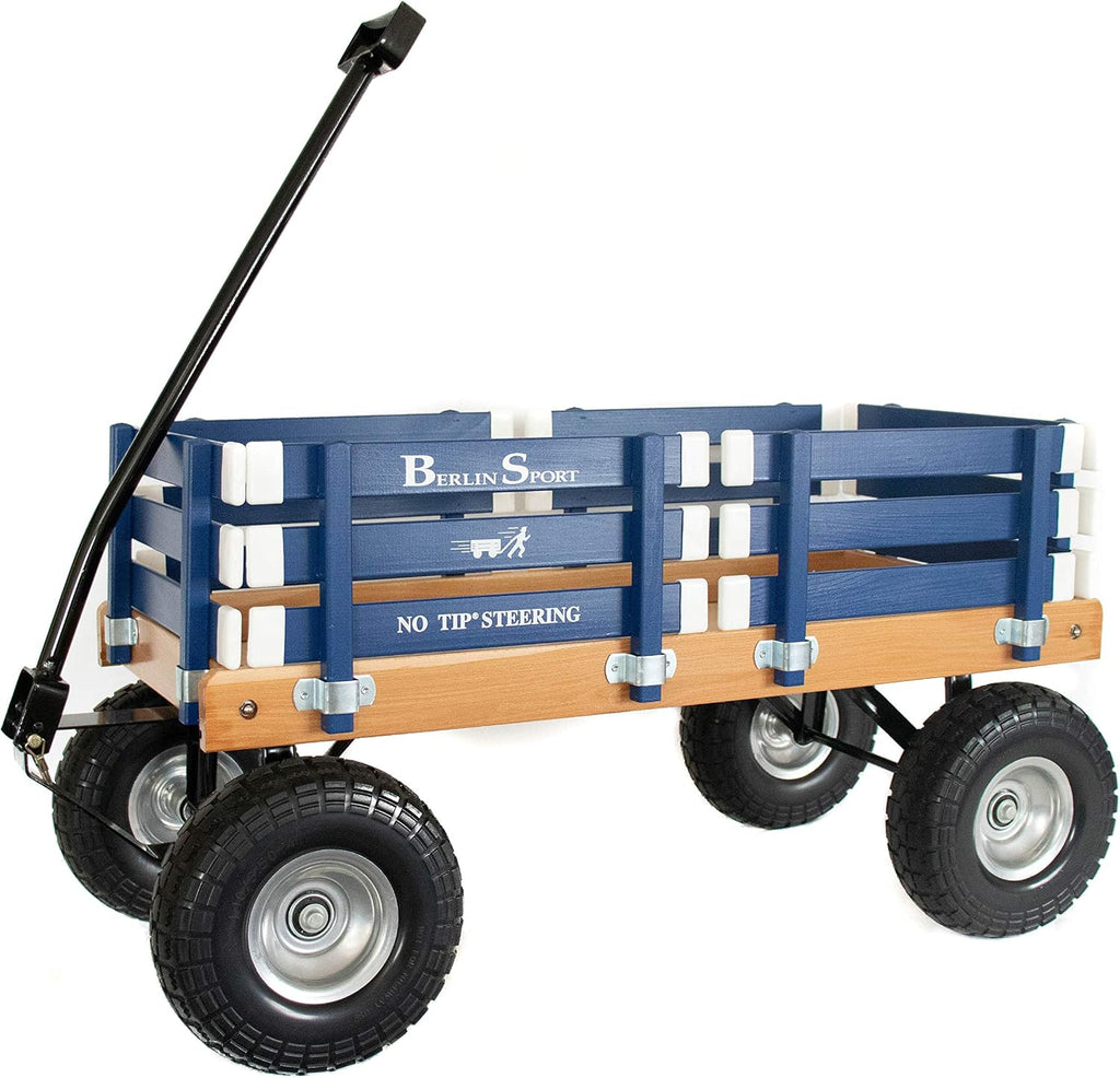Berlin Flyer Sport Wagon - Model F410 - Amish Made in Ohio, USA - 10' No-Flat Tires (Blue)